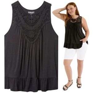 TORRID Super Soft Crew Neck Lace Yoke‎ Tank Top NWT Size 4X